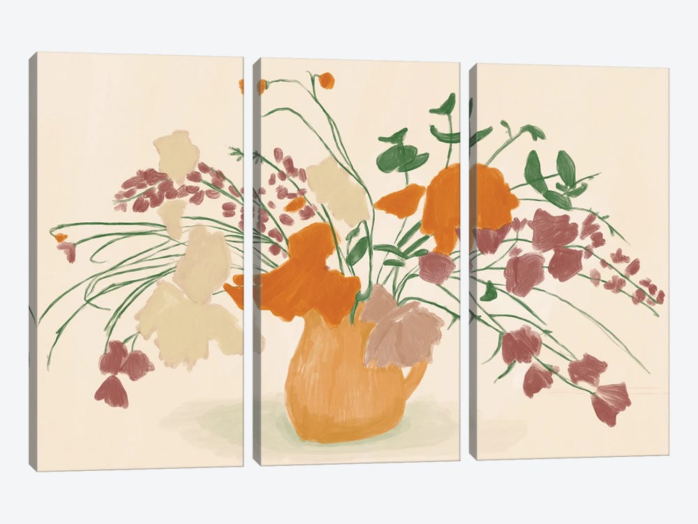 Warm Blooms by Jenny Rome 3-piece Canvas Artwork