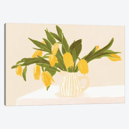 Yellow Tulips Canvas Print #ROM115} by Jenny Rome Canvas Artwork