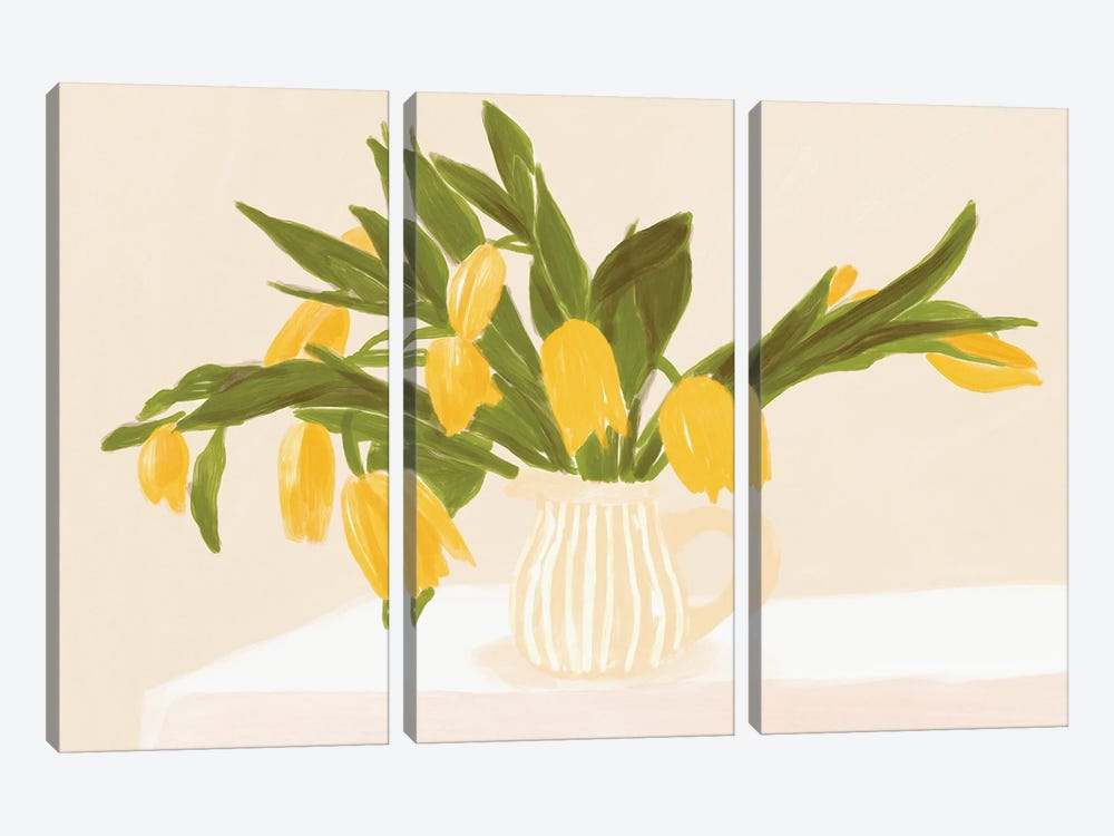 Yellow Tulips by Jenny Rome 3-piece Canvas Print