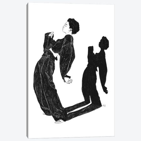 Dancing V - Black And White Canvas Print #ROM117} by Jenny Rome Canvas Wall Art