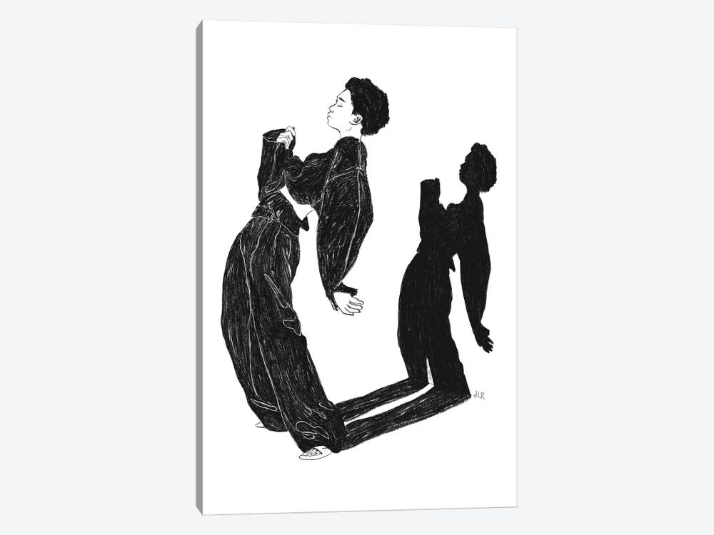 Dancing V - Black And White by Jenny Rome 1-piece Canvas Print