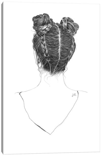 Hair Study Canvas Art Print - Women's Top & Blouse Art