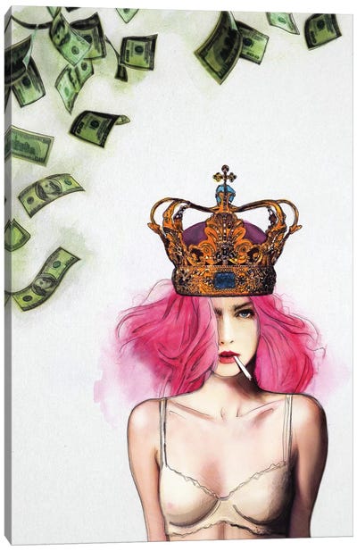 Queen Bitch Canvas Art Print - Jenny Rome