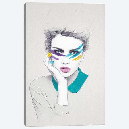 Warpaint Sally Canvas Print #ROM28} by Jenny Rome Canvas Artwork