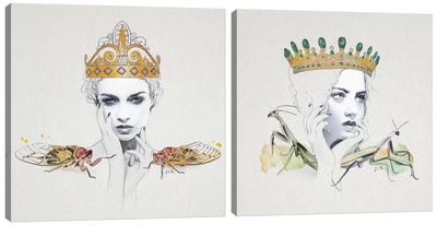 Queen Diptych Canvas Art Print - Grasshopper Art