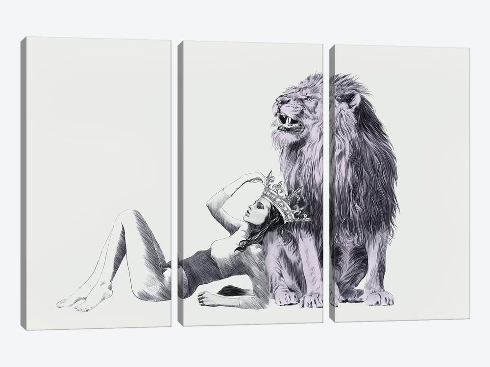 The Queen Leo  by Jenny Rome 3-piece Canvas Art