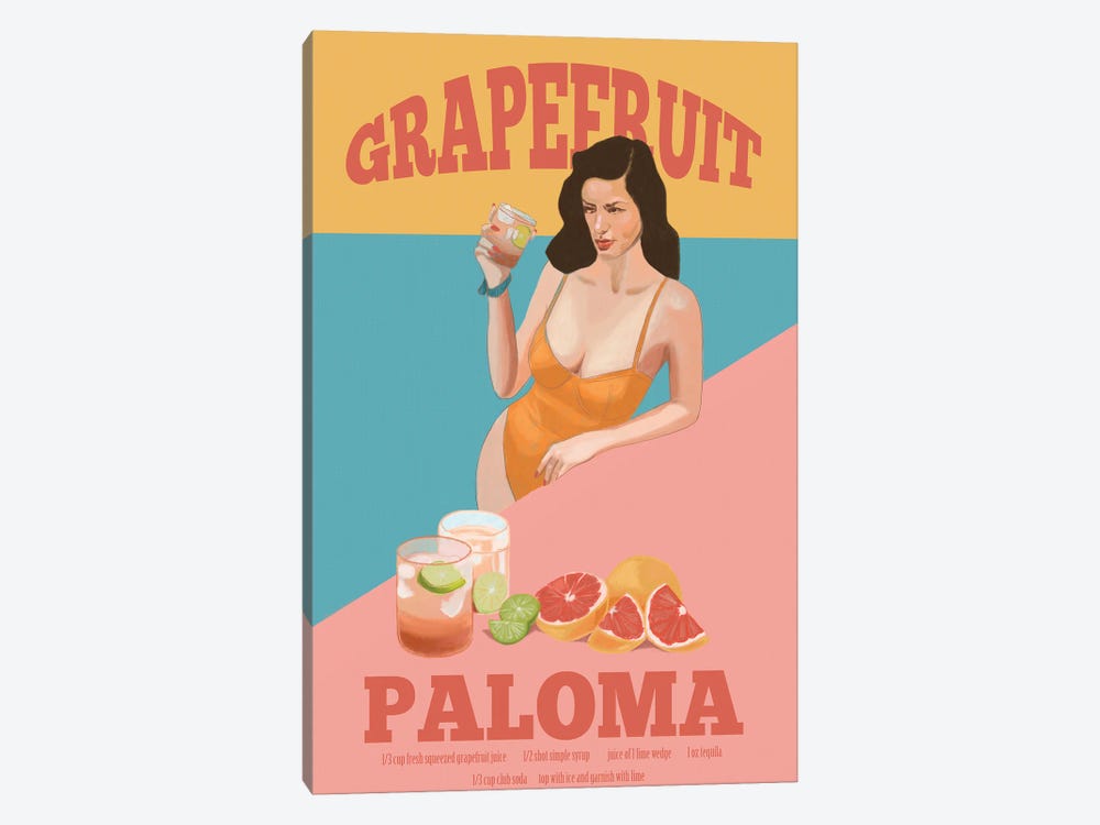 Grapefruit Paloma by Jenny Rome 1-piece Canvas Print