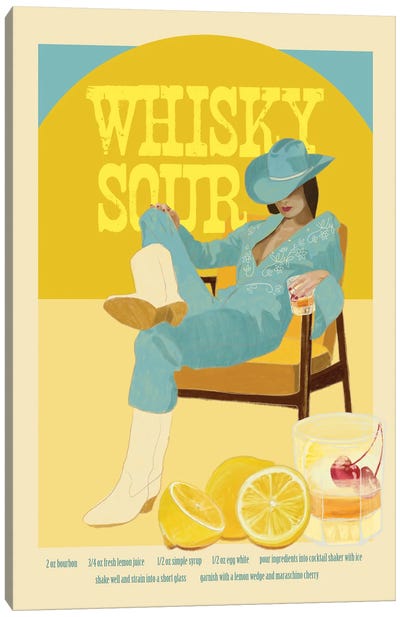 Whisky Sour Canvas Art Print - Food & Drink Typography