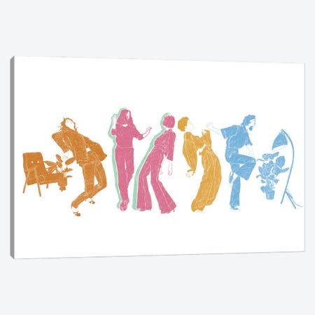 Dancing At Home Canvas Print #ROM75} by Jenny Rome Canvas Art