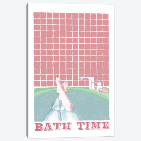 Bath Time Canvas Print #ROM86} by Jenny Rome Art Print