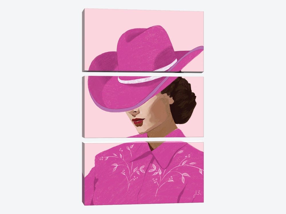 Pink Cowgirl by Jenny Rome 3-piece Canvas Wall Art