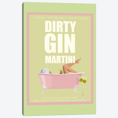 Dirty Gin Martini Canvas Print #ROM91} by Jenny Rome Canvas Print