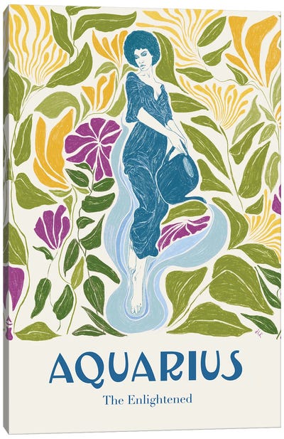 Aquarius Canvas Art Print - Astrology Art
