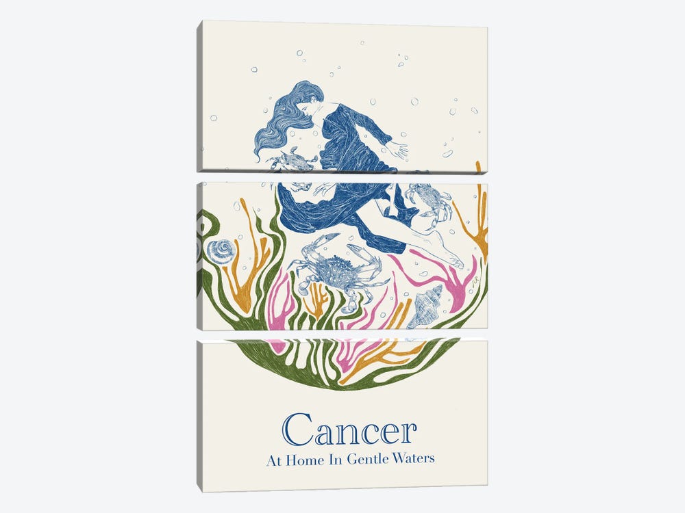 Cancer by Jenny Rome 3-piece Canvas Art Print