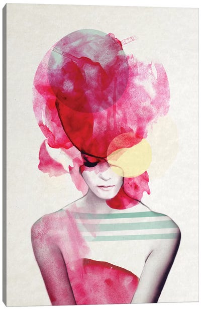 Bright Pink II Canvas Art Print - Multimedia Portraits