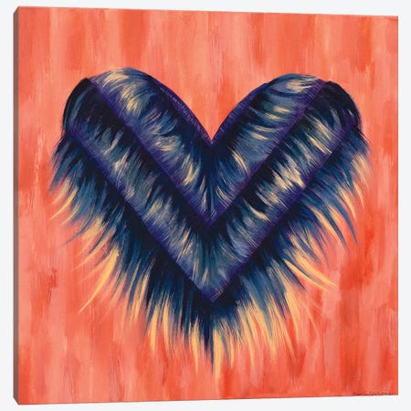 Denim Fringe Heart Canvas Print #ROO59} by Rashelle Roos Canvas Print