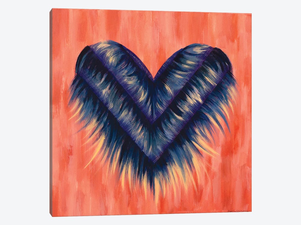 Denim Fringe Heart 1-piece Canvas Artwork