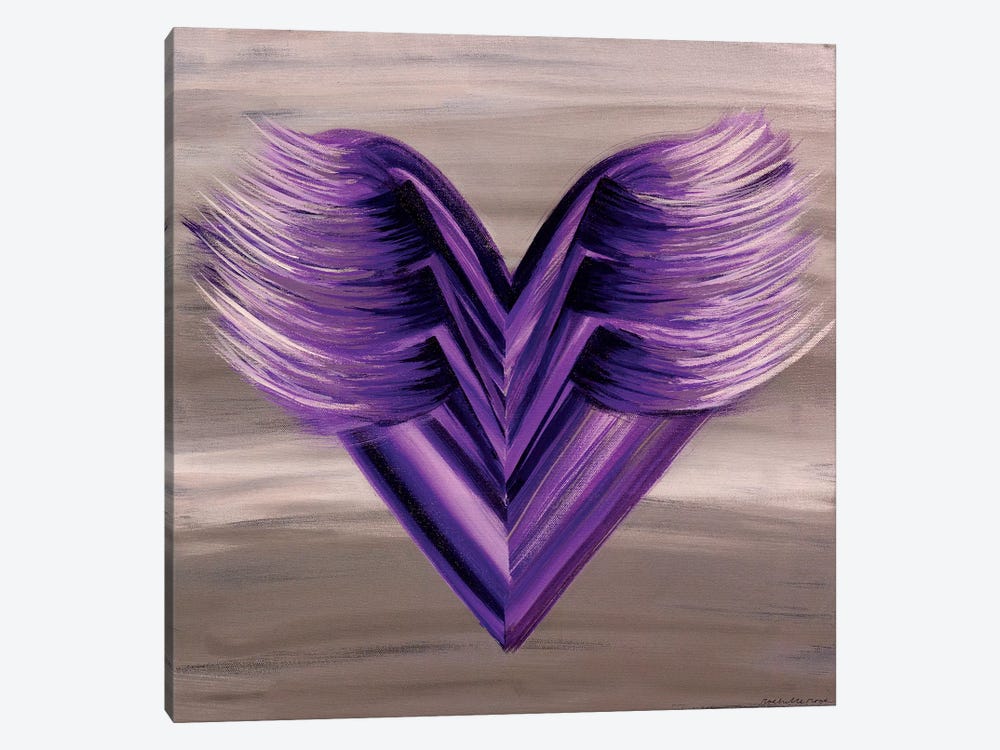 Purple Wings Heart by Rashelle Roos 1-piece Art Print