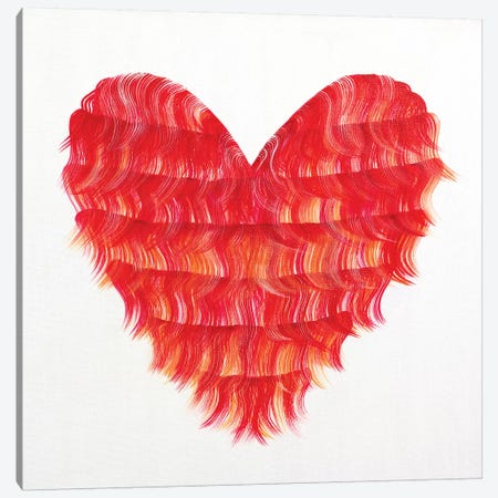Red Flapper Heart Canvas Print #ROO66} by Rashelle Roos Art Print
