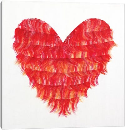 Red Flapper Heart Canvas Art Print - Rashelle Roos