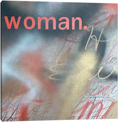Woman (Coral) Canvas Art Print