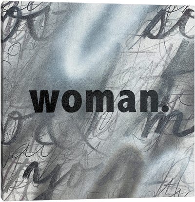 Woman (Black And White) Canvas Art Print