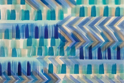 Cobalt Chevron by Rashelle Roos art print