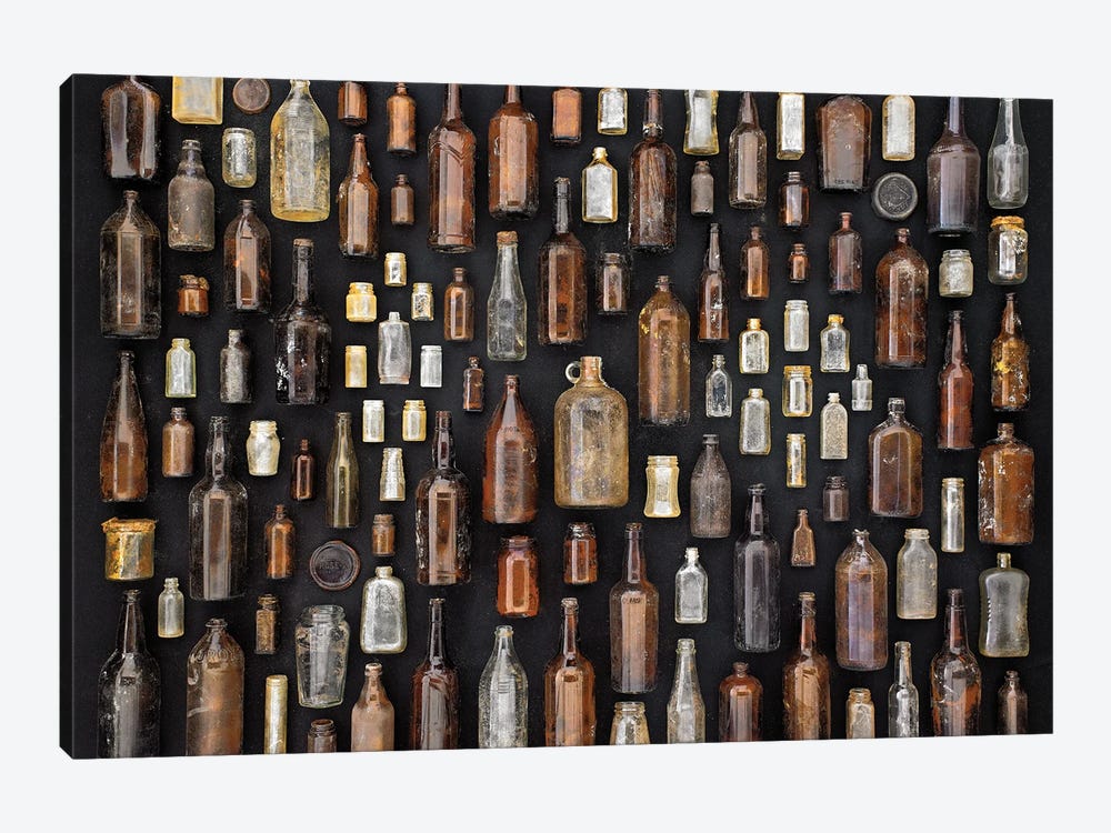 Brown And Clear Bottles by Barry Rosenthal 1-piece Canvas Print