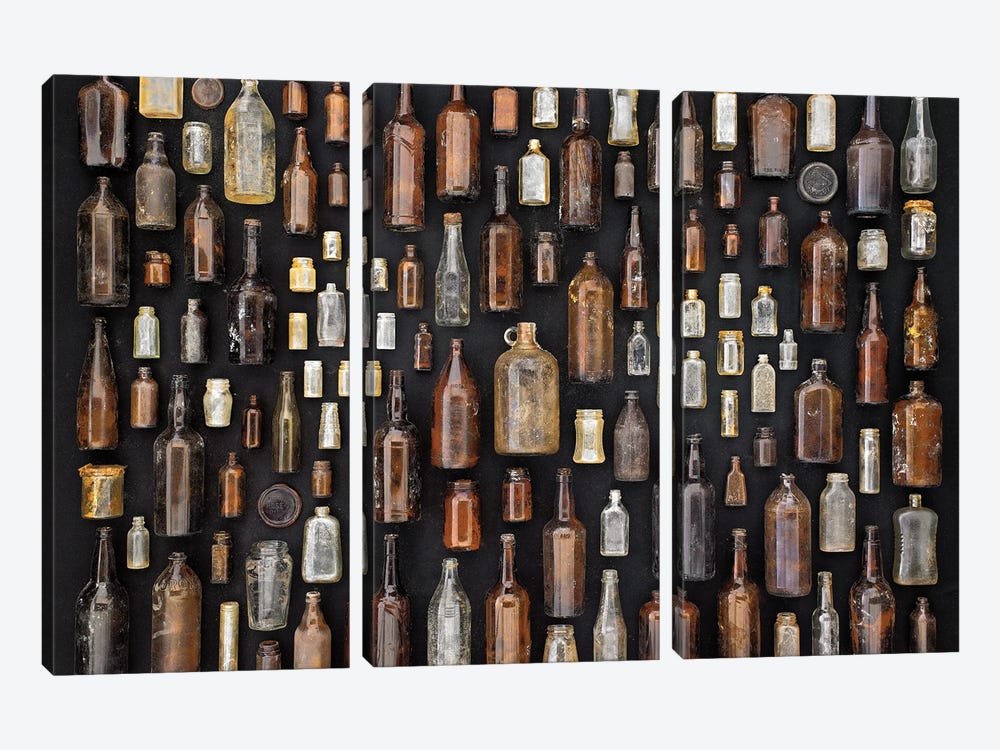 Brown And Clear Bottles by Barry Rosenthal 3-piece Art Print