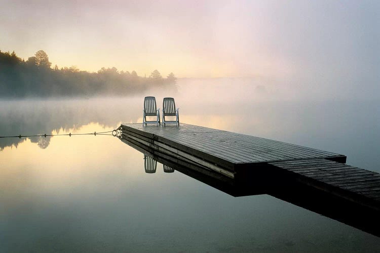 Chairs On A Dock, Algonquin Provincial Park, Ontario, Canada