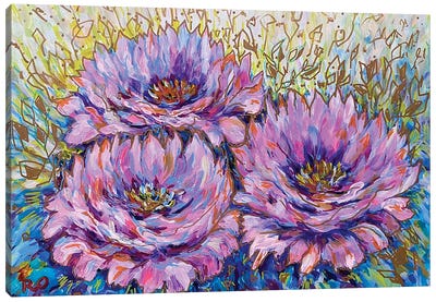 Lilac Morning Flowers Canvas Art Print - RO ArtUS