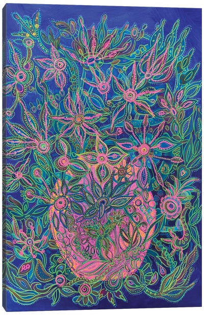 Pink Vase With Starfish Canvas Art Print - RO ArtUS