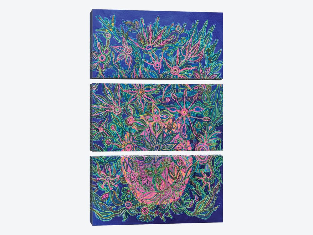 Pink Vase With Starfish by RO ArtUS 3-piece Canvas Art Print