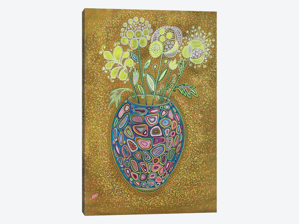 Patterned Vase by RO ArtUS 1-piece Canvas Art Print