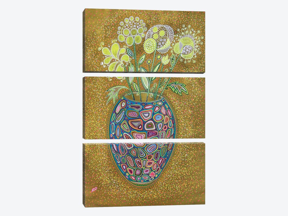 Patterned Vase by RO ArtUS 3-piece Canvas Print