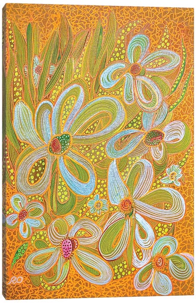 Sunny Flowers Canvas Art Print - RO ArtUS