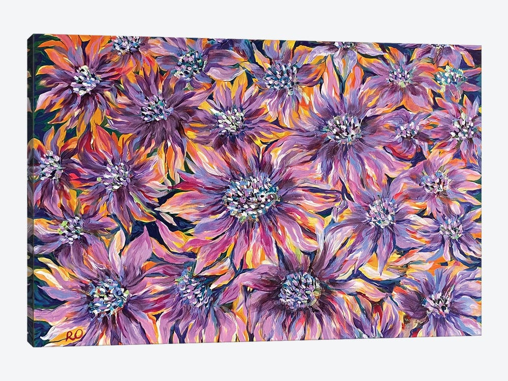 Colorful Flowers by RO ArtUS 1-piece Canvas Art