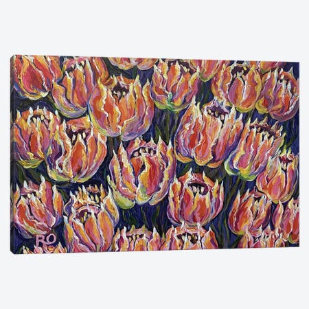 Fiery Flowers Canvas Print #ROU20} by RO ArtUS Canvas Artwork