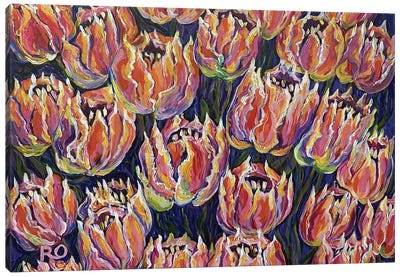 Fiery Flowers Canvas Art Print - RO ArtUS