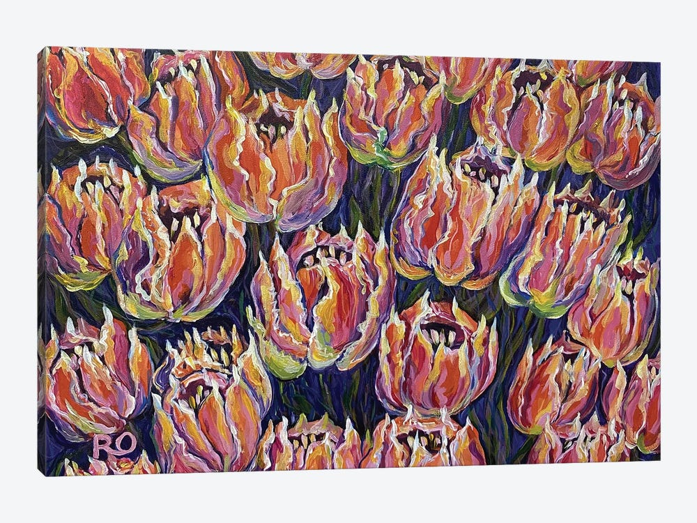 Fiery Flowers by RO ArtUS 1-piece Canvas Print