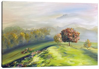 Landscape In The Fog Canvas Art Print - RO ArtUS