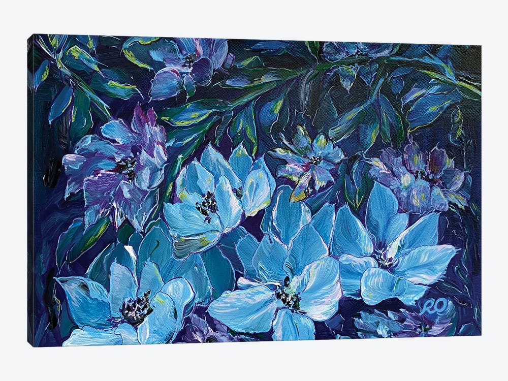 Night Flowers by RO ArtUS 1-piece Canvas Art Print