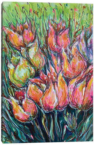 Small Tulips Canvas Art Print - RO ArtUS