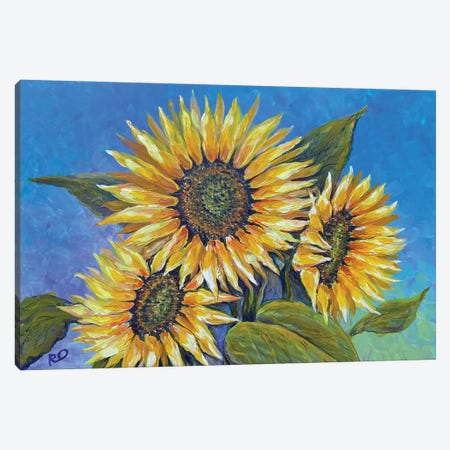 Sunflowers Canvas Print #ROU61} by RO ArtUS Canvas Wall Art