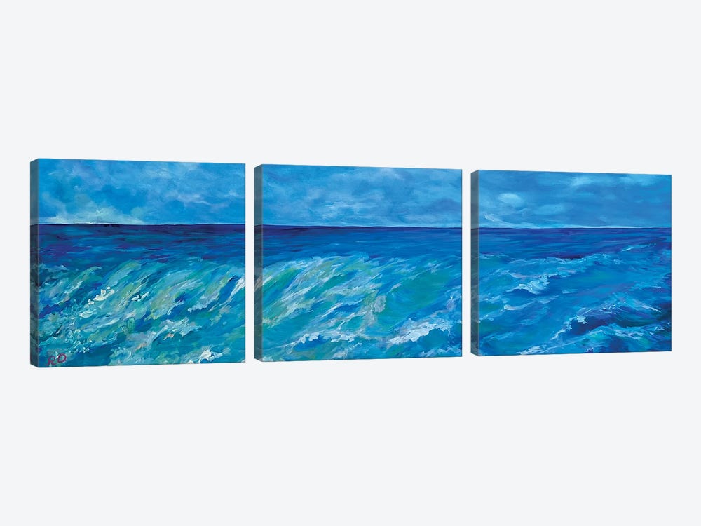 Turquoise Wave by RO ArtUS 3-piece Canvas Artwork
