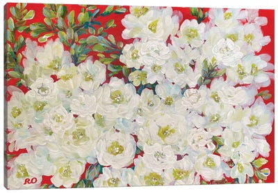 White Flowers Canvas Art Print - RO ArtUS