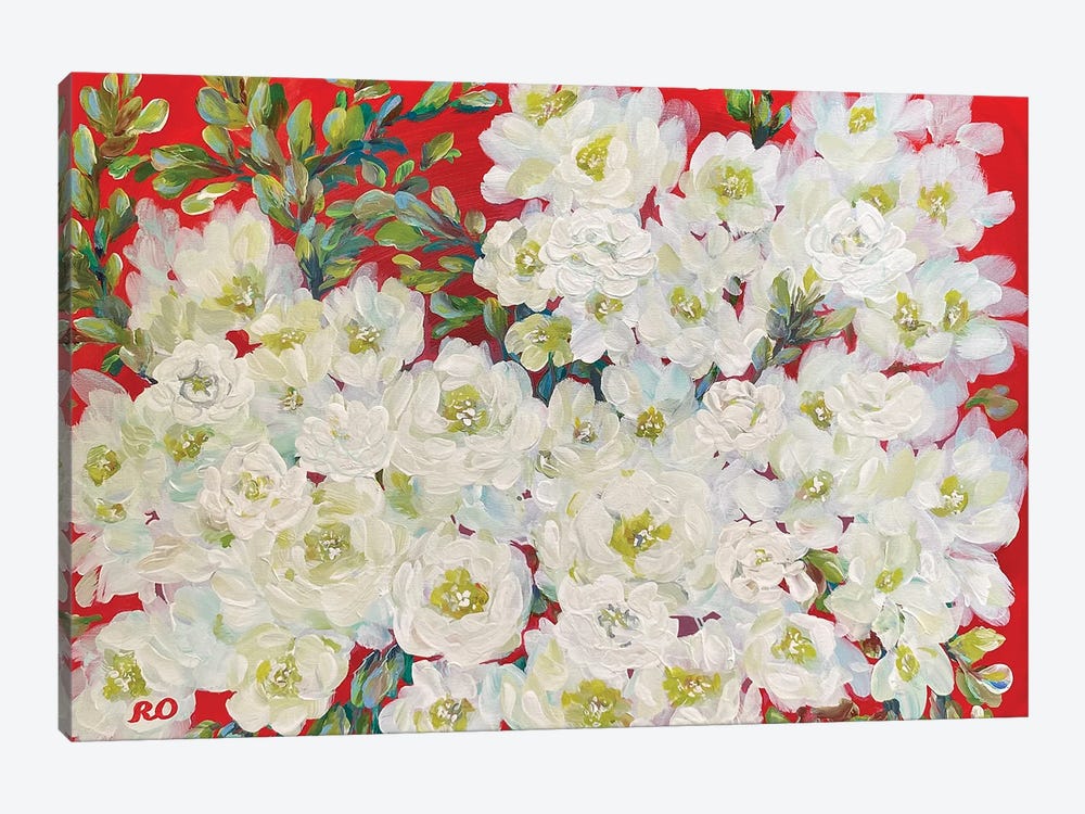 White Flowers by RO ArtUS 1-piece Canvas Print