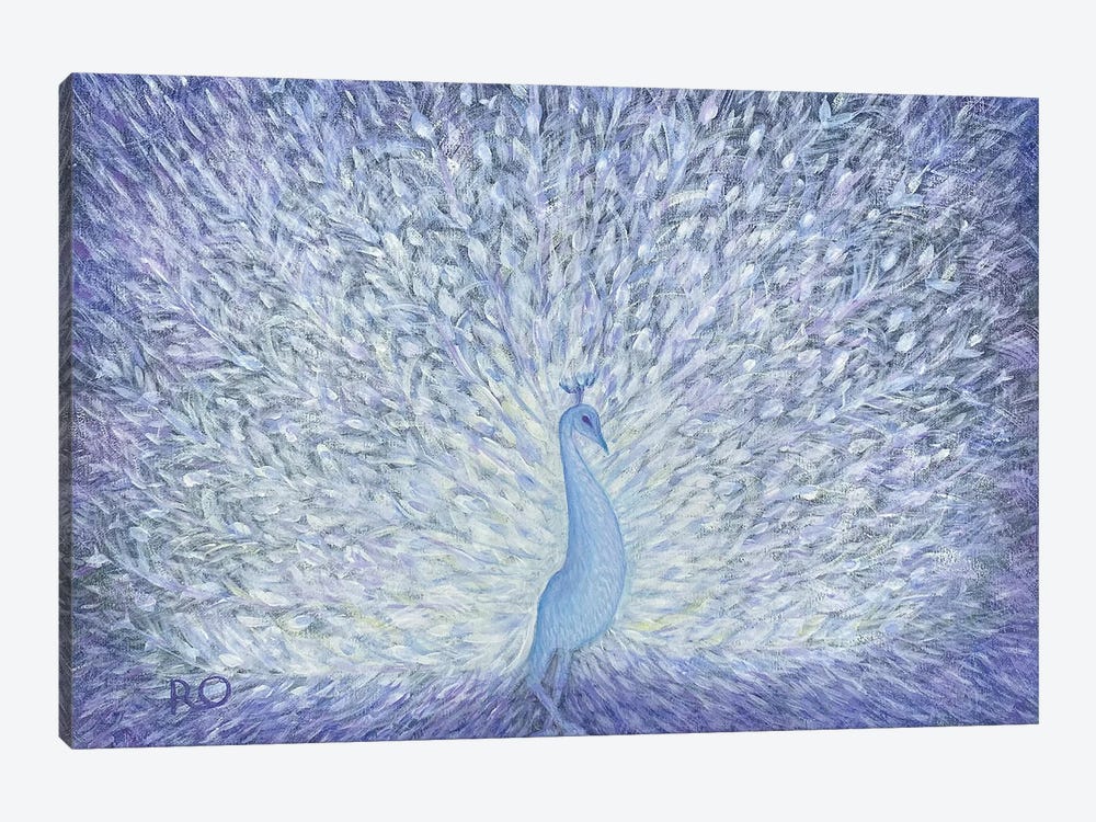 White Peacock by RO ArtUS 1-piece Canvas Wall Art