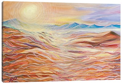 White Sun Of Desert Canvas Art Print - RO ArtUS