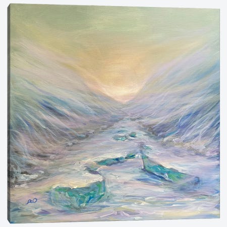 Winter Fog Over A Frozen Mountain Lake Canvas Print #ROU77} by RO ArtUS Canvas Wall Art